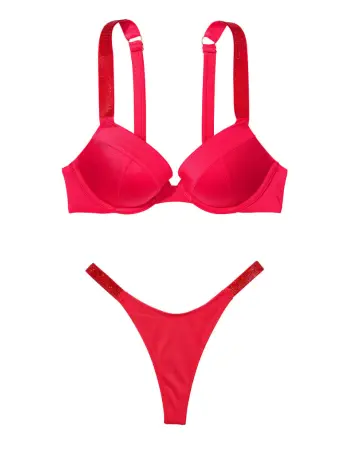 Купальник Shine Strap Sexy Tee Push Up Bikini Set Wild Strawberry купити оригінал у Києві ціна