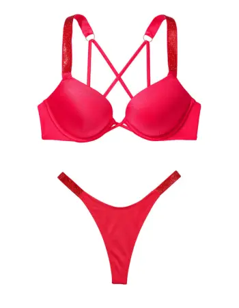 Купальник Shine Strap Bombshell Add Cups Push Up Bikini Set Wild