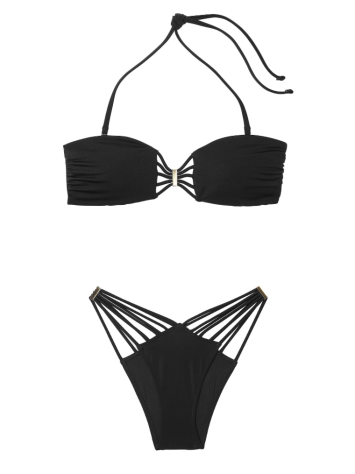 Купальник Archives Swim Strappy Bandeau Top Hardware Brazilian Bikini Bottom Black