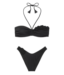 Купальник Rosette Bandeau Bikini Top Set Black