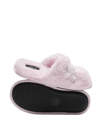 Домашние тапочки PINK Faux-Fur Closed-Toe Slippers Pink Tulip Bling Logo
