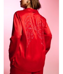 Піжама Signature Satin Long Pajama Set Backstage Lipstick