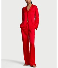 Піжама Signature Satin Long Pajama Set Backstage Lipstick