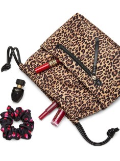 Косметичка Leopard Pink Cinch Makeup Bag