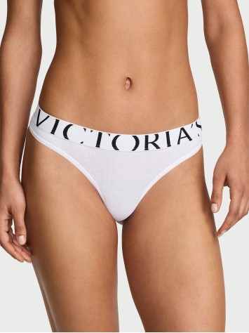 Трусики Exploded Logo Cotton Thong Panty White