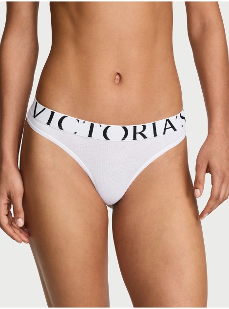 Трусики Exploded Logo Cotton Thong Panty White