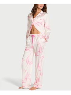 Піжама Signature Satin Long Pajama Set White Angel Wings