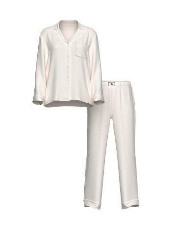 Пижама Signature Satin Shine Long Pajama Set White