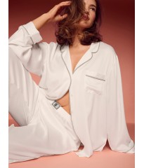 Піжама Signature Satin Shine Long Pajama Set White