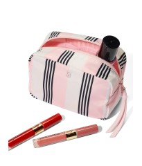 Косметичка Boxy Case Makeup Bag Pink And Black Stripe