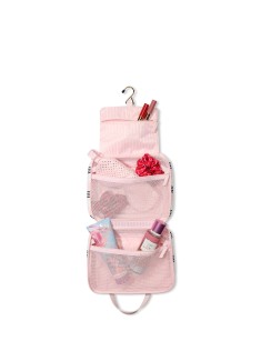 Косметичка Travel Hanging Toiletry Bag Pink And Black Stripe