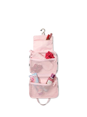 Косметичка Travel Hanging Toiletry Bag Pink And Black Stripe