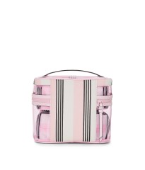 Косметичка 4-Piece Makeup Bag Set Pink And Black Stripe