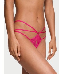 Трусики Lace Strappy Crotchless Cheeky Pink