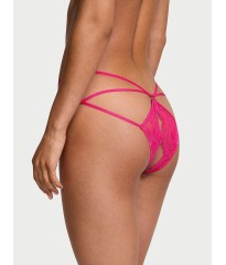 Трусики Lace Strappy Crotchless Cheeky Pink
