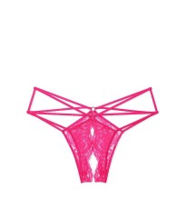 Трусики Lace Strappy Crotchless Cheeky Pink