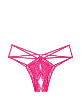 Трусики Lace Strappy Crotchless Cheeky Pink
