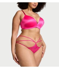 Трусики Lace Strappy Crotchless Cheeky Pink