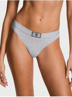 Трусики Logo Cotton Shine Patch Thong Grey