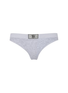 Трусики Logo Cotton Shine Patch Thong Grey