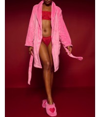 Капці для дому Luxe Plush Closed-Toe Slippers Pink Red Heart