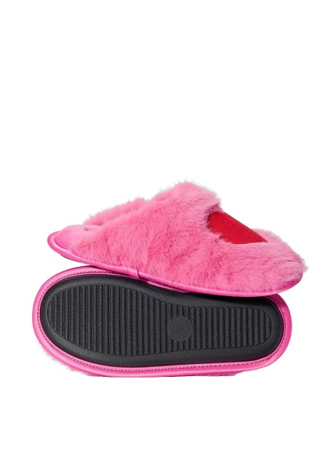 Капці для дому Luxe Plush Closed-Toe Slippers Pink Red Heart