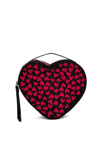 Косметичка Train Case Bag Black Grounded Heart