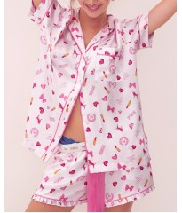 Піжама PINK x LoveShackFancy Satin Short Pajama Set