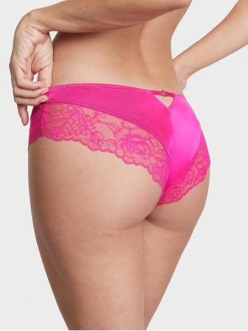 Трусики Lace Satin Cheeky Hot Pink