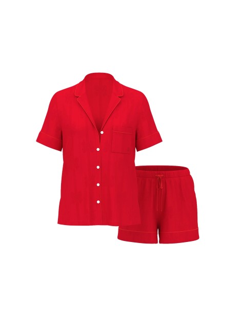 Пижама Glazed Satin Bow Short Pajama Set Lipstick Bow Jacquard