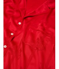 Піжама Glazed Satin Bow Short Pajama Set Lipstick Bow Jacquard