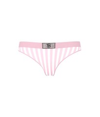 Трусики Logo Cotton Shine Patch Thong Pink Stripes