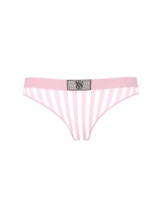 Трусики Logo Cotton Shine Patch Thong Pink Stripes