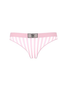 Трусики Logo Cotton Shine Patch Thong Pink Stripes