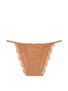Трусики Dream Angels Lace Trim String Bikini Panty Toffee
