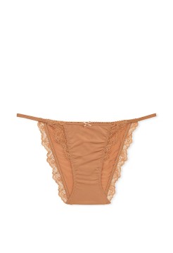 Трусики Dream Angels Lace Trim String Bikini Panty Toffee