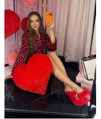 Плюшевий халат Short Cozy Robe Heart Lipstick