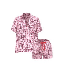 Піжама Satin Short PJ Set White Scattered Hearts