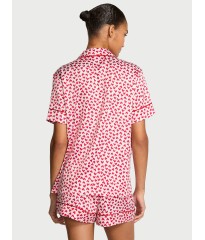 Піжама Satin Short PJ Set White Scattered Hearts