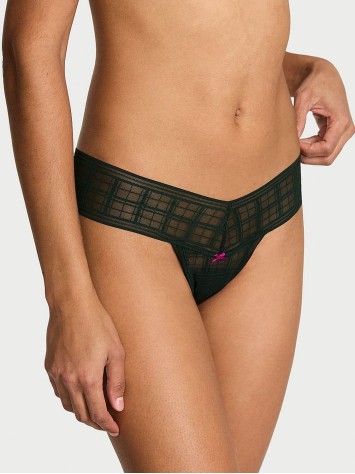 Трусики The LACIE Plaid Lace Thong Panty Cilantro