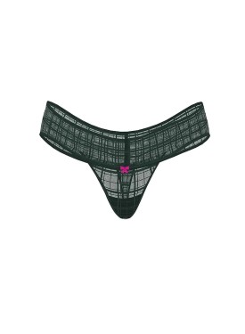 Трусики The LACIE Plaid Lace Thong Panty Cilantro