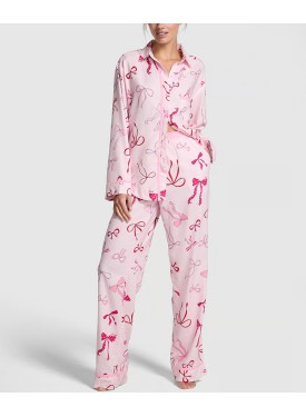 Пижама Pink Flannel Long Pajama Set Bow