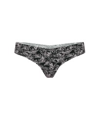 Трусики No-Show Thong Panty Black Sketch Floral