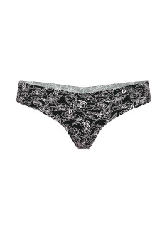 Трусики No-Show Thong Panty Black Sketch Floral