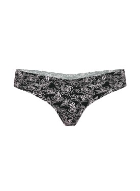 Трусики No-Show Thong Panty Black Sketch Floral