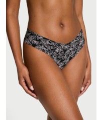 Трусики No-Show Thong Panty Black Sketch Floral