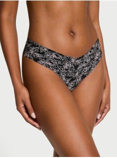 Трусики No-Show Thong Panty Black Sketch Floral