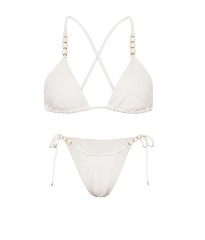 Купальник Beach Beads Triangle Bikini Brazilian Set Coconut White
