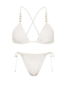 Купальник Beach Beads Triangle Bikini Brazilian Set Coconut White