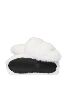 Домашние тапочки Luxe Plush Double Strap Slippers Coconut White